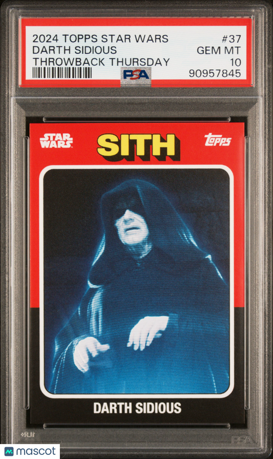2024 Topps Star Wars Throwback Thursday Darth Sidious #37 PSA 10