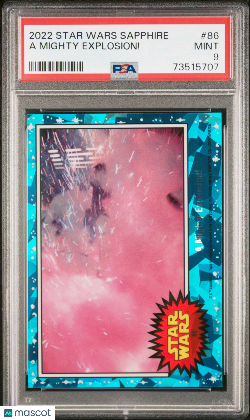 2022 Topps Chrome Sapphire Edition Star Wars A Mighty Explosion! #86 PSA 9