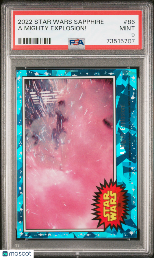 2022 Topps Chrome Sapphire Edition Star Wars A Mighty Explosion! #86 PSA 9