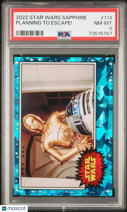2022 Topps Chrome Sapphire Edition Star Wars Planning To Escape! #114 PSA 8