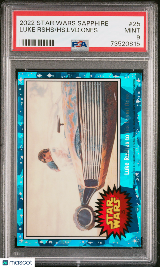 2022 Topps Chrome Sapphire Edition Star Wars HS. LVD. Ones Luke Rshs #25 PSA 9