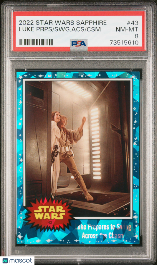 2022 Topps Chrome Sapphire Edition Star Wars CSM SWG. Acs Luke Prps #43 PSA 8
