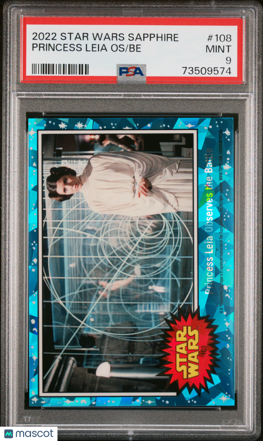 2022 Topps Chrome Sapphire Edition Star Wars Be Princess Leia Os #108 PSA 9