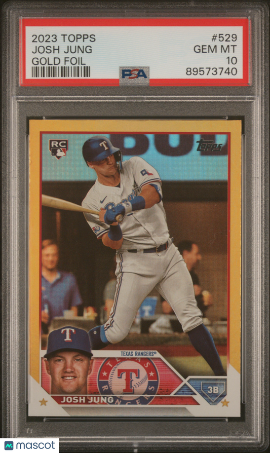 2023 Topps Gold Foil Josh Jung Rookie Card #529 PSA 10 89573740