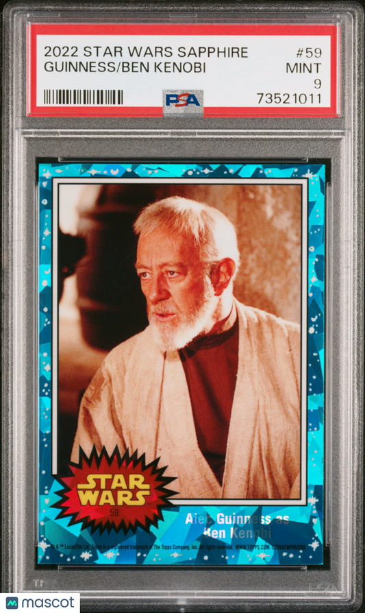 2022 Topps Chrome Sapphire Edition Star Wars Ben Kenobi Guinness #59 PSA 9