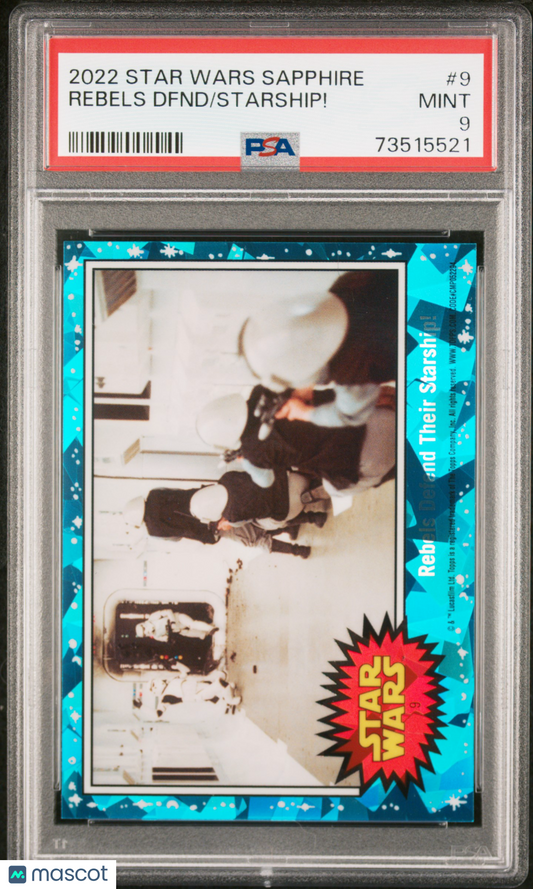 2022 Topps Chrome Sapphire Edition Star Wars Starship! Rebels Dfnd #9 PSA 9