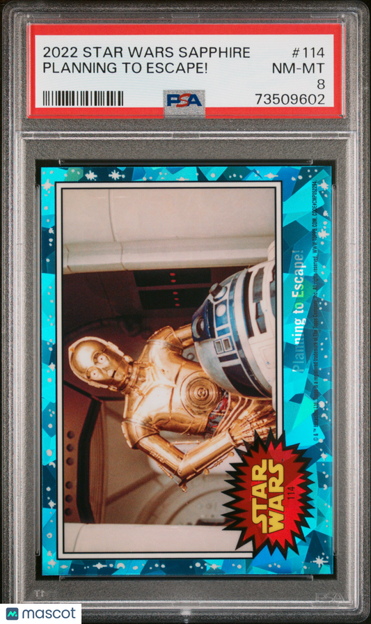 2022 Topps Chrome Sapphire Edition Star Wars Planning To Escape! #114 PSA 8