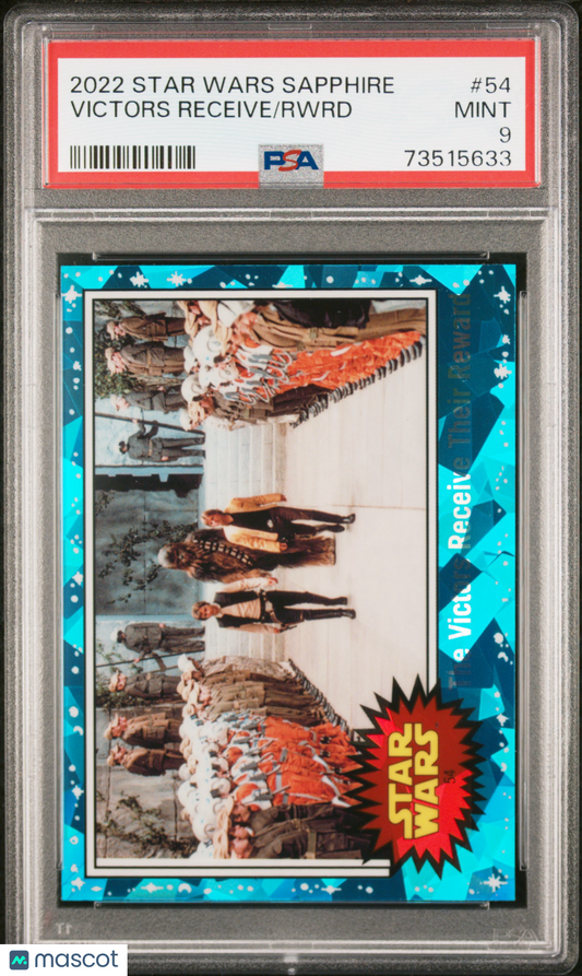 2022 Topps Chrome Sapphire Edition Star Wars Rwrd Victors Receive #54 PSA 9