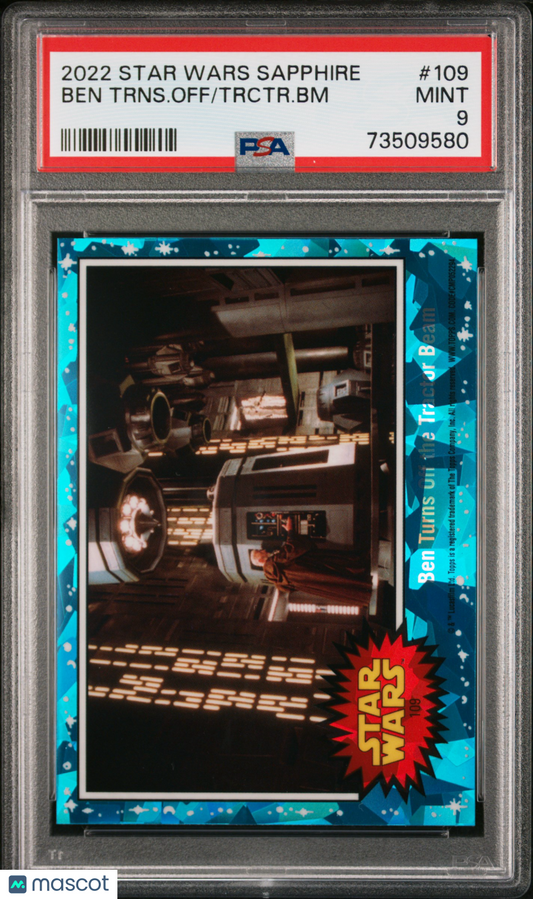 2022 Topps Chrome Sapphire Edition Star Wars Trctr. BM Ben Trns. Off #109 PSA 9