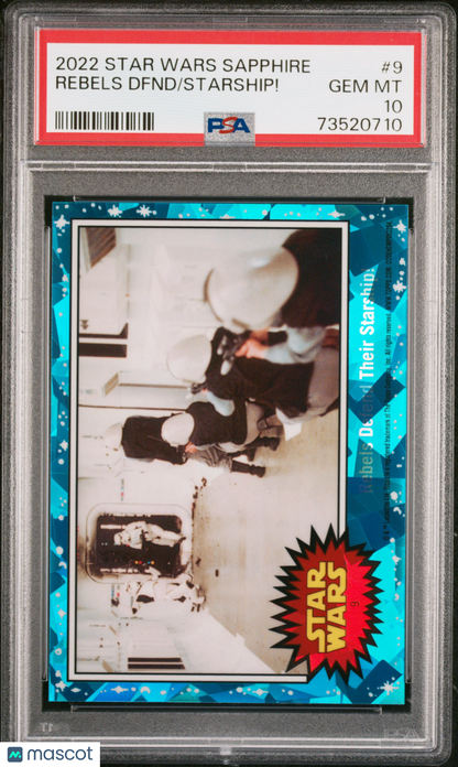 2022 Topps Chrome Sapphire Edition Star Wars Starship! Rebels Dfnd #9 PSA 10