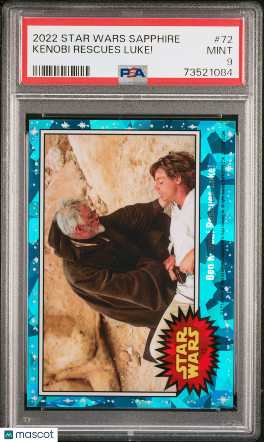 2022 Topps Chrome Sapphire Edition Star Wars Kenobi Rescues Luke! #72 PSA 9