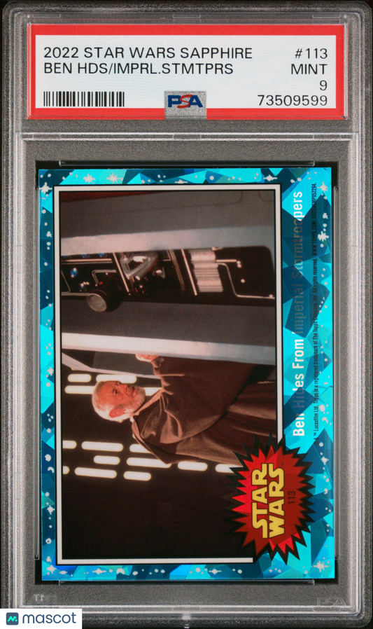 2022 Topps Chrome Sapphire Edition Star Wars Imprl. Stmtprs Ben HDS #113 PSA 9