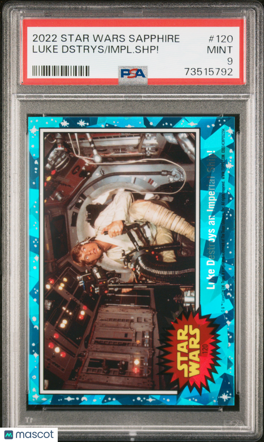 2022 Topps Chrome Sapphire Edition Star Wars Impl. SHP! Luke Dstrys #120 PSA 9