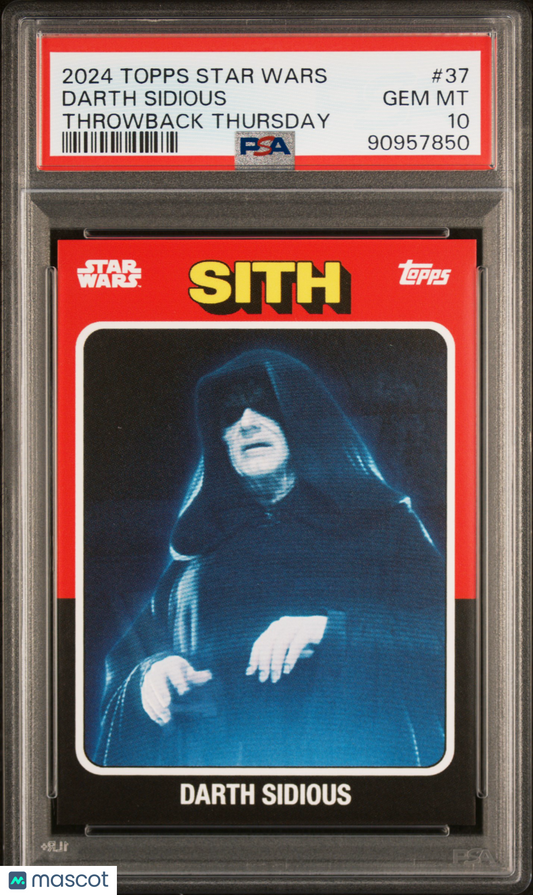 2024 Topps Star Wars Throwback Thursday Darth Sidious #37 PSA 10