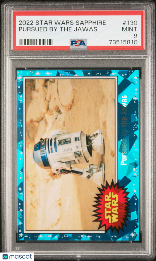 2022 Topps Chrome Sapphire Edition Star Wars Pursued By The Jawas #130 PSA 9