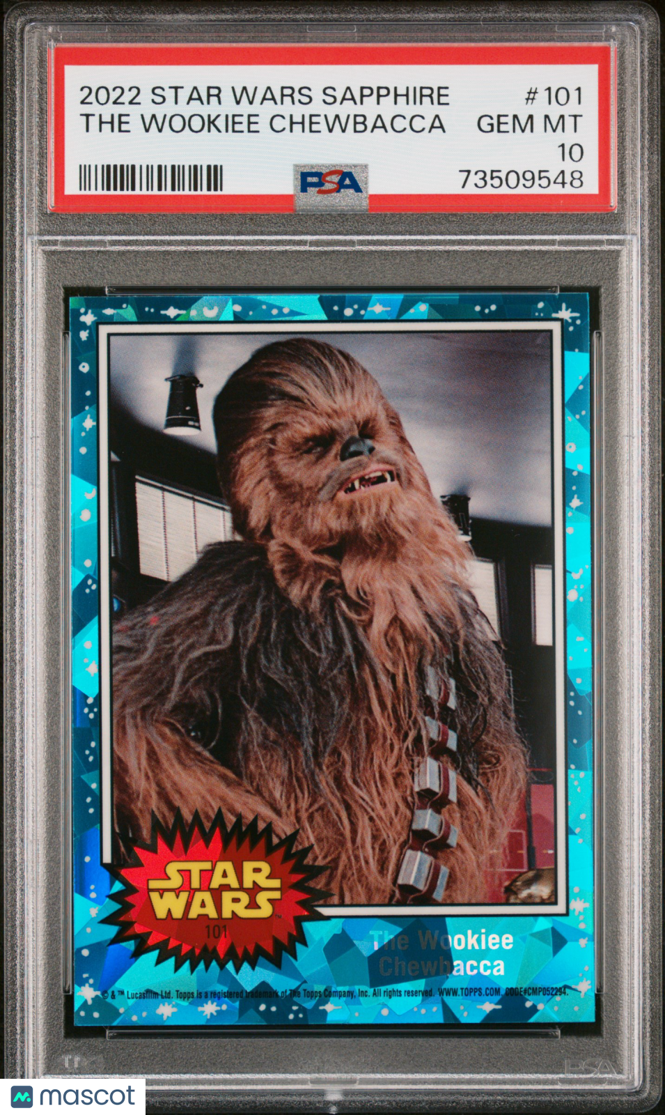 2022 Topps Chrome Sapphire Edition Star Wars The Wookiee Chewbacca #101 PSA 10