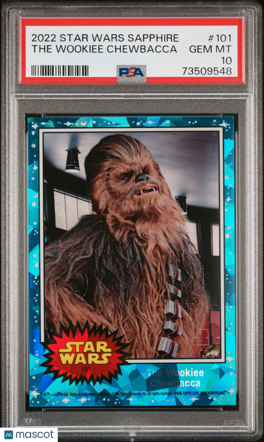 2022 Topps Chrome Sapphire Edition Star Wars The Wookiee Chewbacca #101 PSA 10
