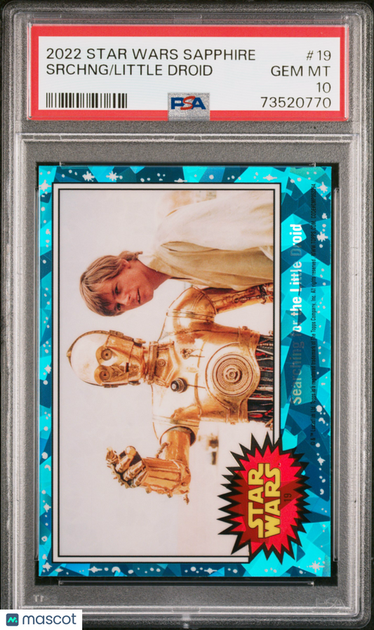 2022 Topps Chrome Sapphire Edition Star Wars Little Droid Srchng #19 PSA 10