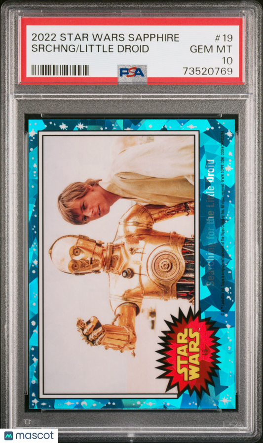2022 Topps Chrome Sapphire Edition Star Wars Little Droid Srchng #19 PSA 10