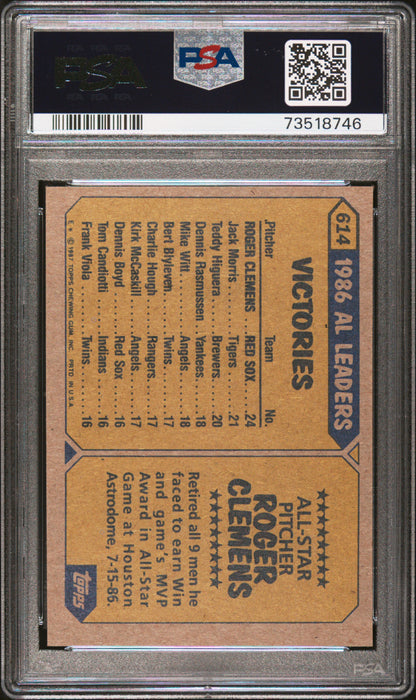 1987 Topps Baseball Roger Clemens #614 Psa 8 73518746