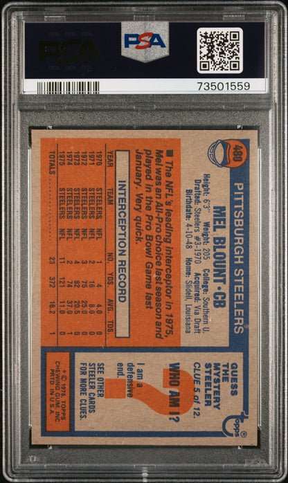 1976 Topps Football Mel Blount #480 Psa 8 73501559