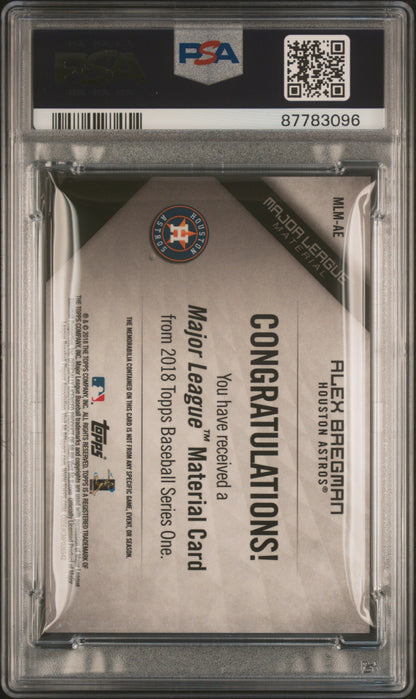 2018 Topps Major League Material Relic GOLD Alex Bregman PSA 10 87783096 POP 1