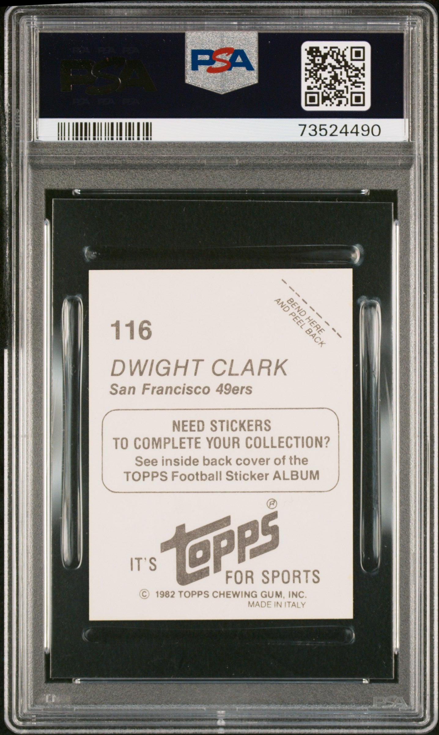 1982 Topps Stickers Football Dwight Clark #116 Psa 10 73524490