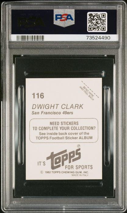 1982 Topps Stickers Football Dwight Clark #116 Psa 10 73524490