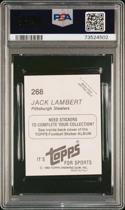 1982 Topps Stickers Football Jack Lambert #268 Psa 9 73524502