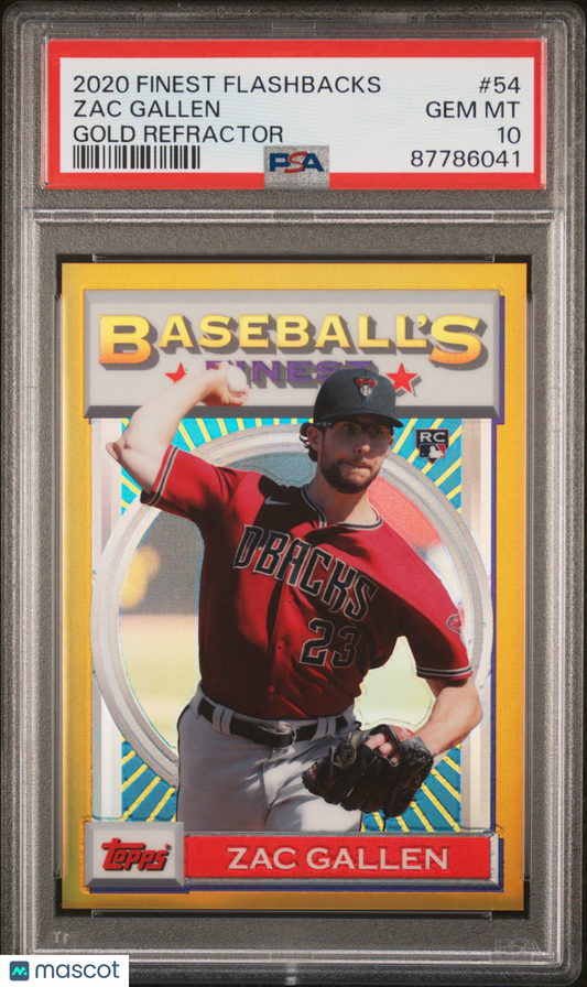 2020 Topps Finest Flashbacks Baseball Zac Gallen #54 PSA 10 87786041