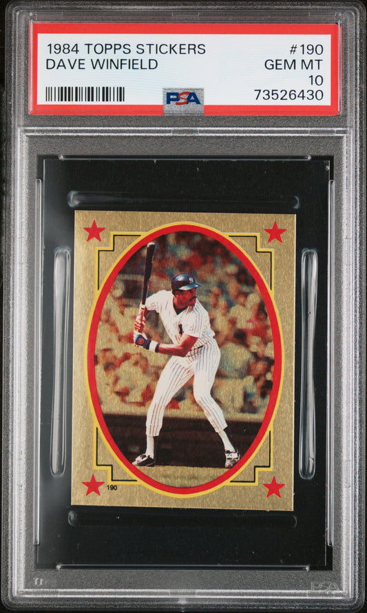 1984 Topps Stickers Baseball Dave Winfield #190 Psa 10 73526430