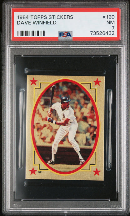 1984 Topps Stickers Baseball Dave Winfield #190 Psa 7 73526432