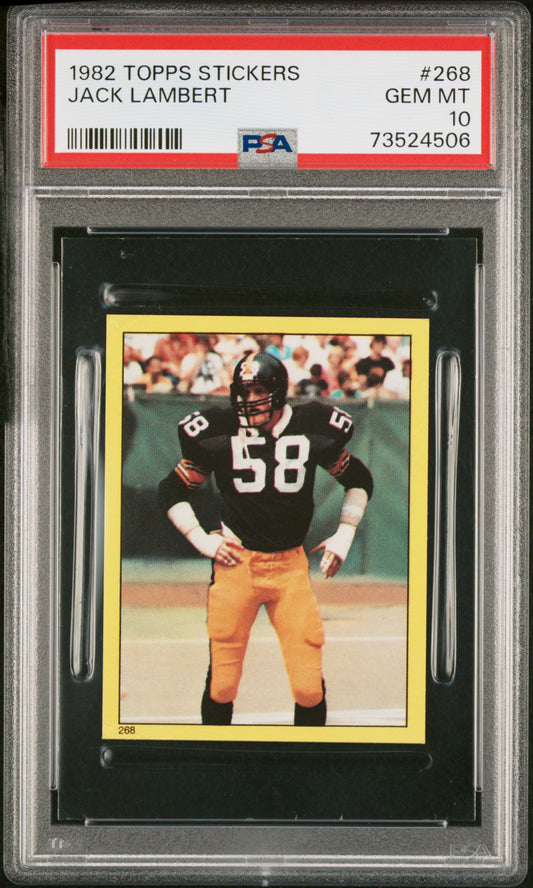 1982 Topps Stickers Football Jack Lambert #268 Psa 10 73524506